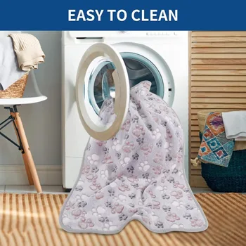 6 Pack Small Dog Blanket, Super Soft Warm Pet Cover Blankets, Paw Print Puppy Fleece Flannel Blanket for Small Medium Dogs and 5