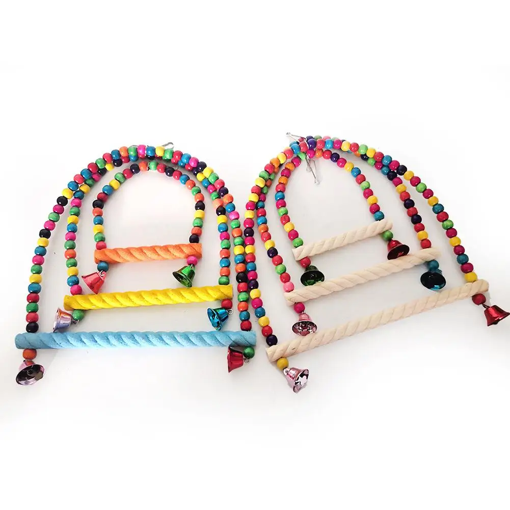 Bird Parakeet Toys Swing Hanging Standing Swing Toy Hanging Toy Bird Cage Colorful Toys for Parakeet Conure Cockatiel Finches