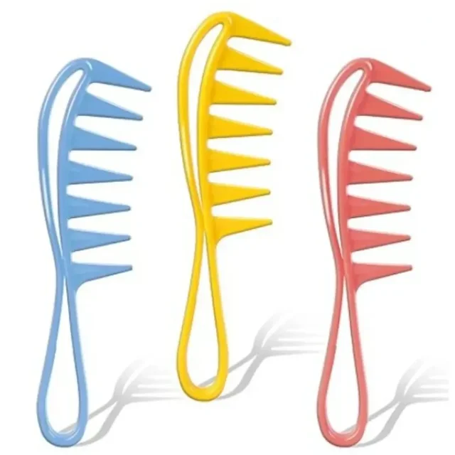 1pc Wide Tooth Hairdressing Comb Barber Oil Massage Combs Shark Plastic Brush Hair Clipper Curling Salon Home Accessory Barber