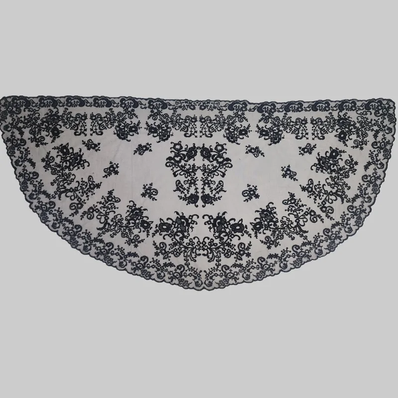 Catholic Church Veil Large Size Half Round Classic Spanish Style Lace Mantilla Women Head Covering