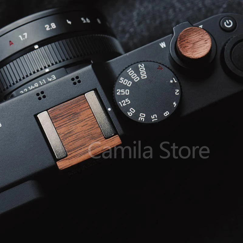 wooden Shutter Release wooden Button and Hot shoe cover for LEICA dlux8 D-LUX8 D-LUX7 Camera Cold shoe protection