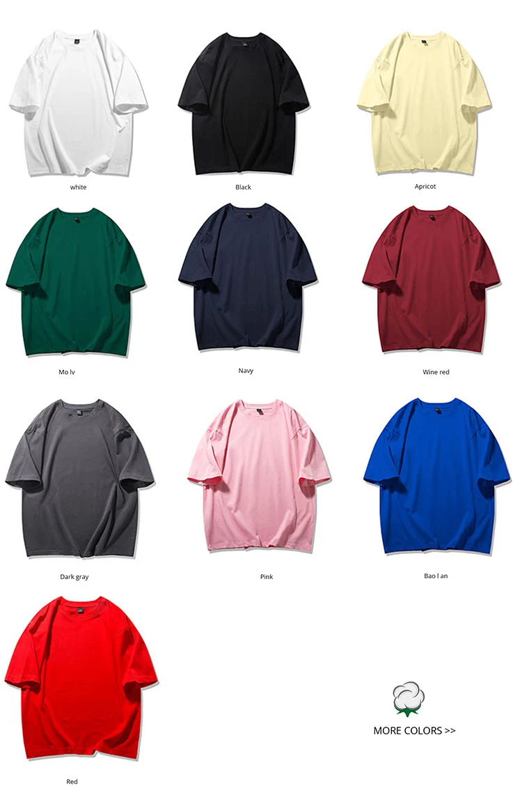 Camisetas casuais diárias, 100% algodão penteado, macio e pesado, 9,9 oz, 280gsm