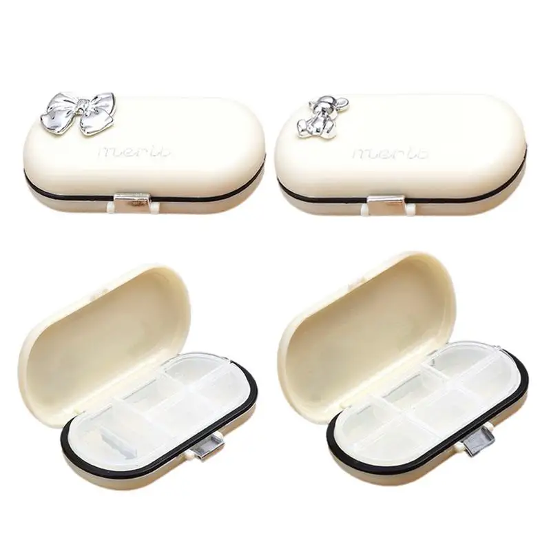 

Pill Container Medicine Dispensing Box Portable High-looking Mini Pill Box With 4/6 Compartments Tablet Holder Storage Organizer