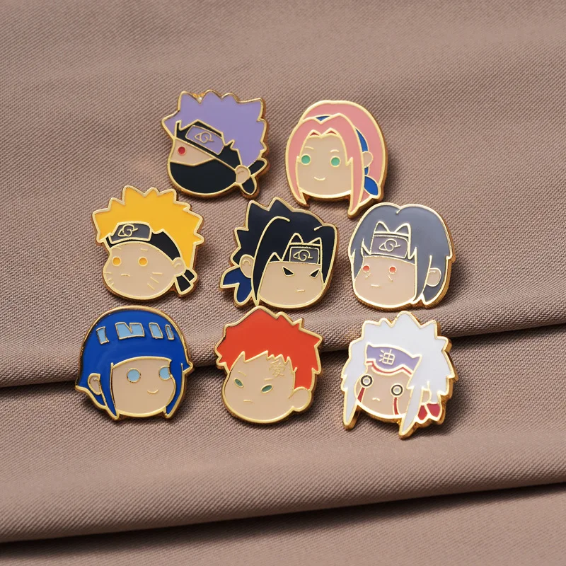 Anime Naruto Esmalte Pins Colete Akatsuki Nuvem Vermelha De Metal