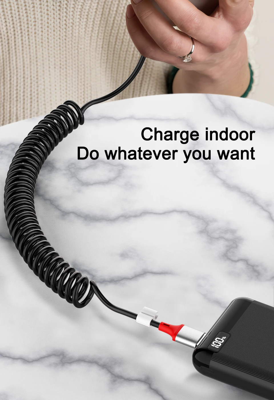 5A 3in1 1.8M Spring Charging Cable USB A to Micro USB Type-C for iPhone Quick Charging Data Cable Huawei Samsu_voghion.com