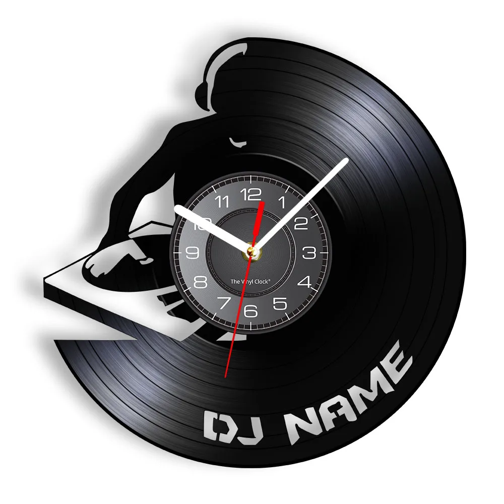 

DJ Personalized Name Wall Clock Customized Name Music Deejay Job Vinyl Album Re-purposed Record Clock Unique Music Retro Gift