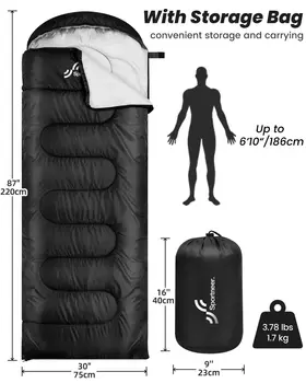 Sportneer Sleeping Bags for Adults 3-4 Season Warm Weather Waterproof Lightweight Camping Sleeping Bag for Camping Outdoor 2