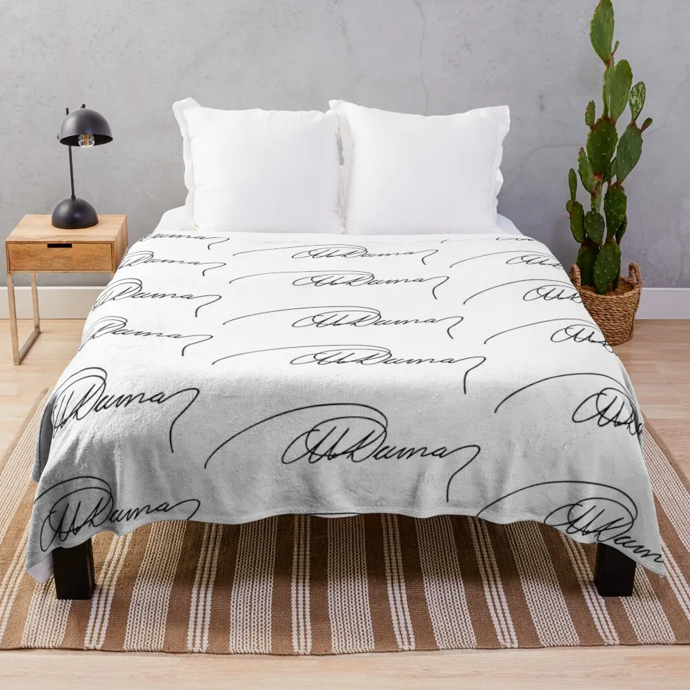 

Signature of Alexandre Dumas Throw Blanket For Sofa Plaid valentine gift ideas Soft Blanket Multi-Purpose