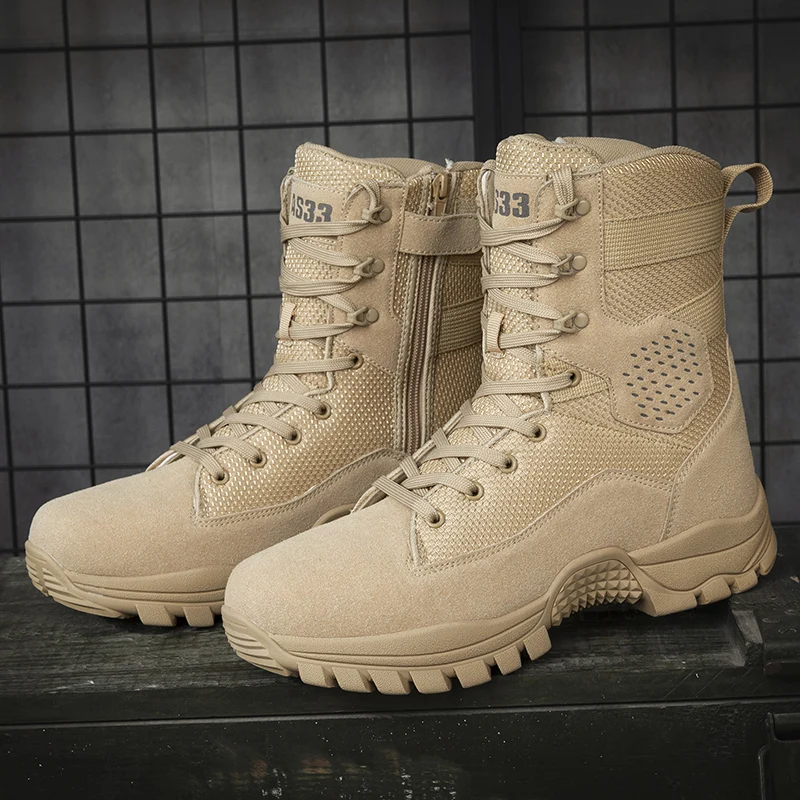 

Combat training boots men's outdoor waterproof training boots high-top wear-resistant puncture-proof desert boots miltary boots