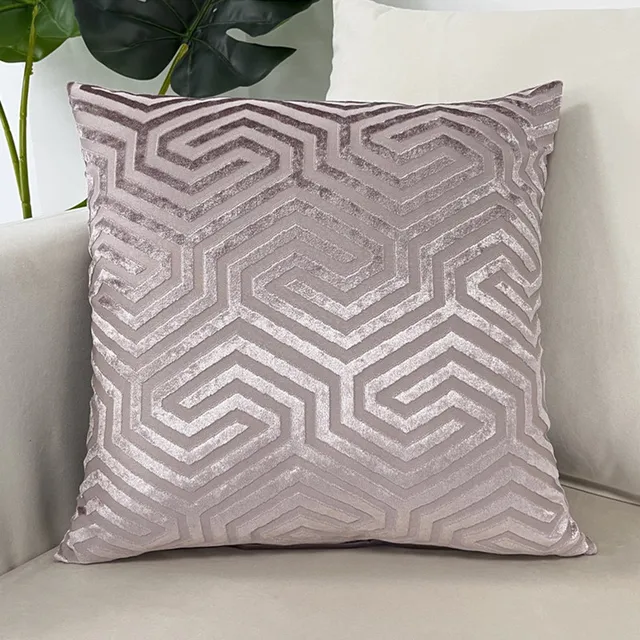 Tavaszi Színek Jacquard Geometriai Párna Borítója Kanapé Dekoratív Vágó Bársonyos Dobás Párnahuzat A Gyárból - Image 3
