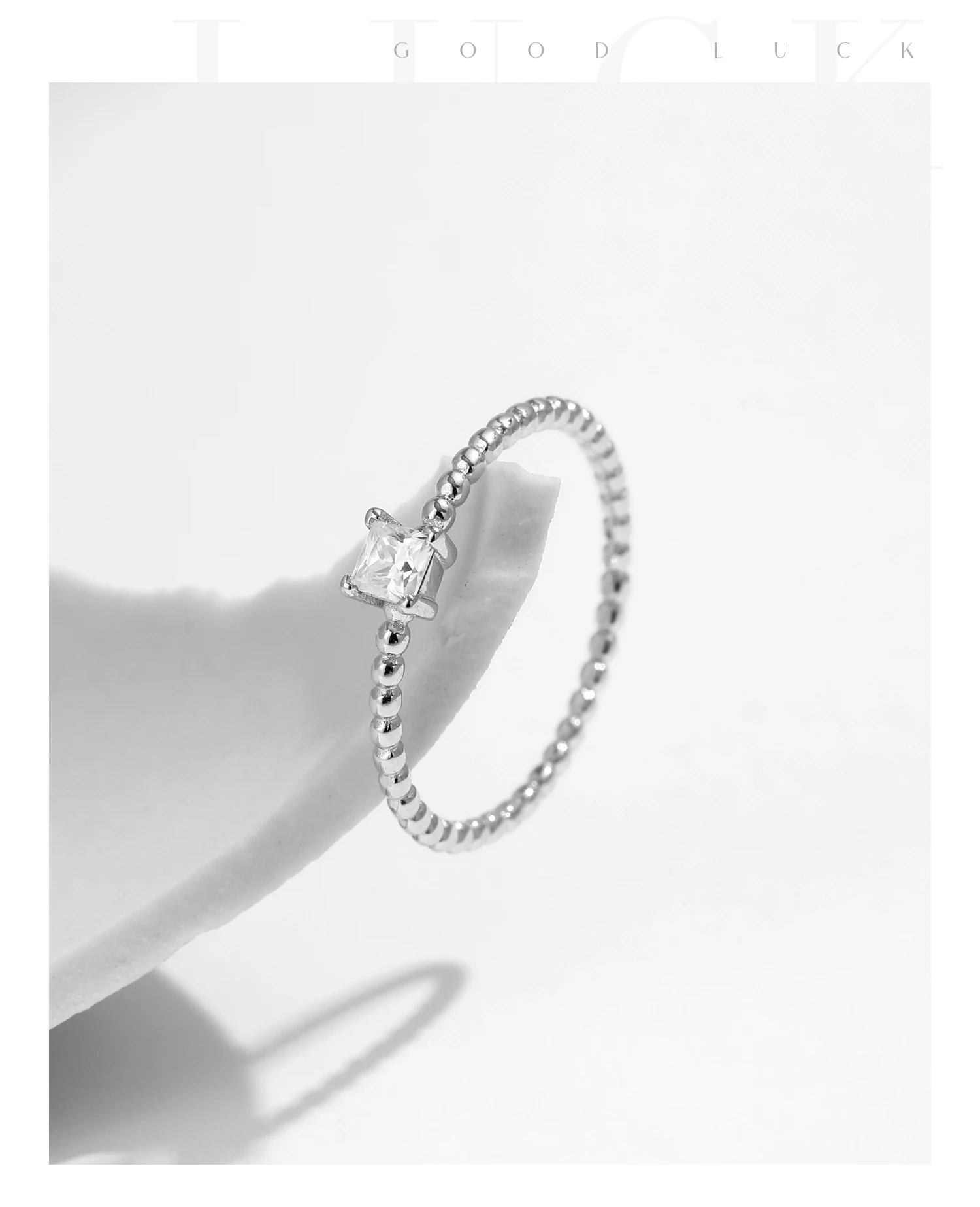 MODIAN D Color Square Princess Cut Moissanite Engagement Rings For Women 925 Sterling Silver Simple Beads Lab Diamond Jewelry