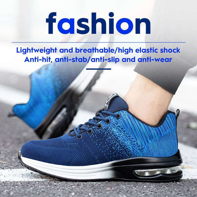 WOUDHONY  Men Work Safety Shoes Anti-puncture Non-slip Sneakers Indestructible Construction Boots Lightweight Male Footwear