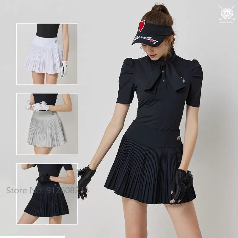 

Blktee Ladies Sports Clothes Golf Pleated Skirt Anti-exposure Golf Skort High Waist Quick-dry Pantskirt Women Slim Sportswear