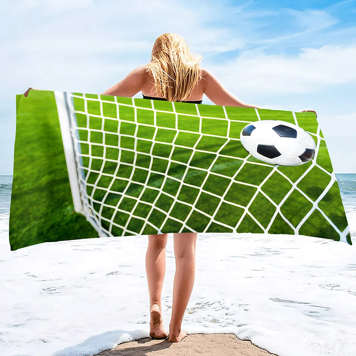 Soccer Beach Towel,Beach Towels for Men Boys,Football Towel Boys Sport Towel, Personalized Pool Beach,Towel Teen