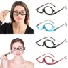 Women Portable Magnifying Rotating Makeup Glasses Flip Down Lenses Colourful Frame Cosmetic Readers Diopter +1.50~+4.0 1