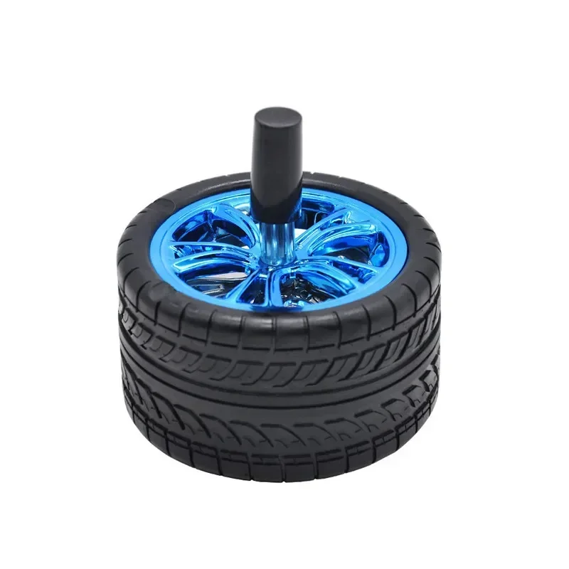 Creative Tyre Hub Rotating Style Fashion Ash Tray Alloy Round Smokeless Press Up Ashtray portable ashtray