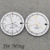 High Quality 28.5mm White Black Blue Green Date NH35 Matte Watch Dial Green Luminous For SKX Mod For NH35 NH36 4R 7S Movement