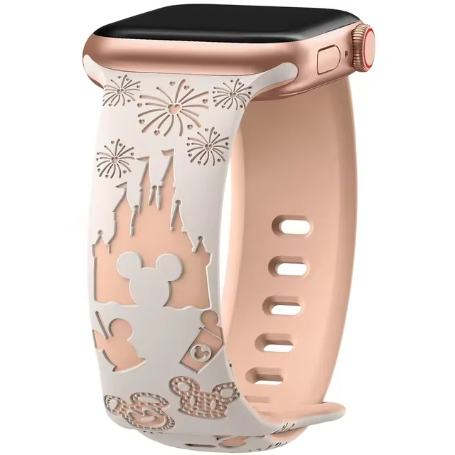 Gravierte Blumenbänder für Apple Watch Band 44 mm 49 mm 45 mm 41 mm 40 mm 38 mm Correa Armband iWatch Serie Ultra 2 9/8/7/6/3/SE/10 – Detail 5