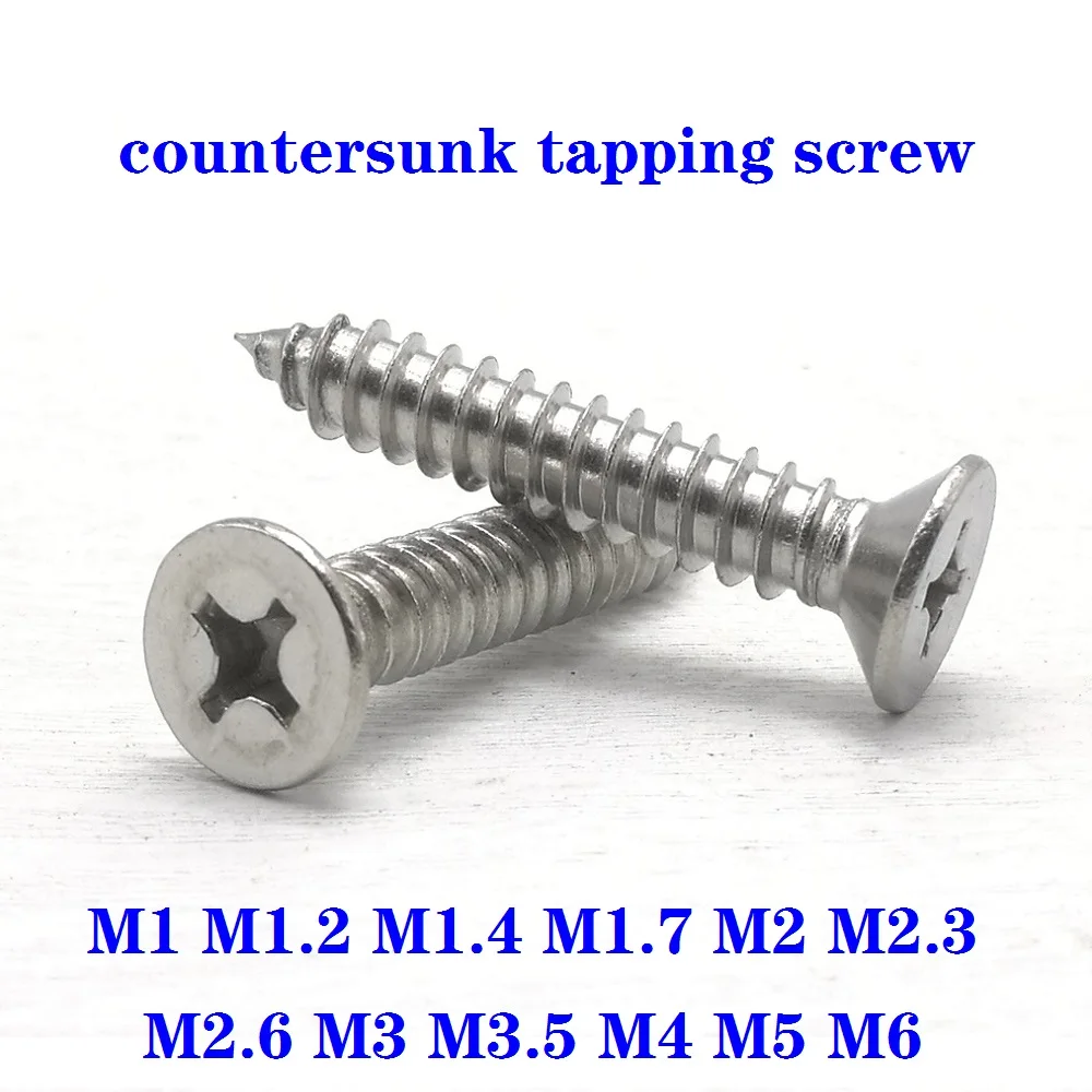 Stainless steel screw flat head cross recessed flat head small screw M1.4mm-6mm 