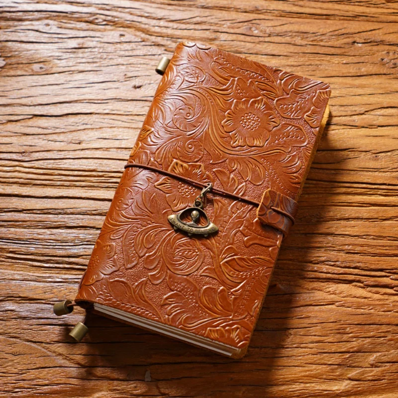 

Original retro carved cowhide travel notebook manual notebook stationery hand ledger creative diary