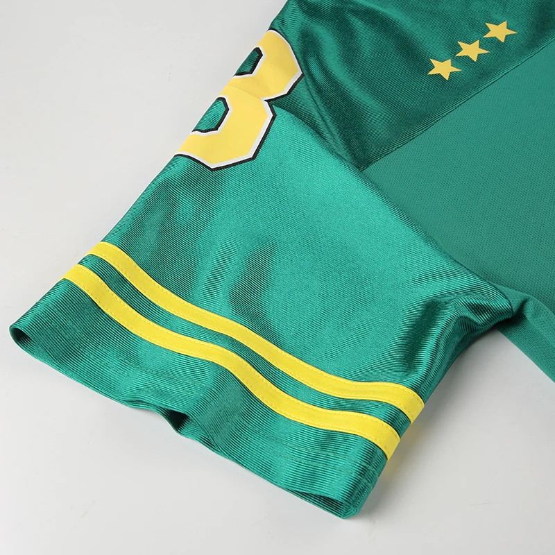 Figure Print Green Short Sleeve Casual Loose Football Jersey T Shirt Women Contrast Patchwork V Neck Stripe Red Summer Long Tees