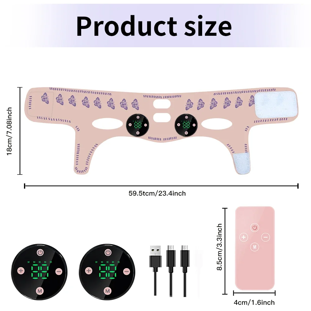 EMS Head Massage Face Relaxation USB Charging Facial Slimming Strap Face Lifting Reduce Double Chin Cheek Lift Up Face Thin Mask