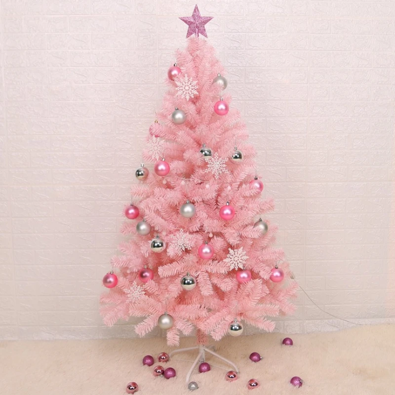 ArtificialPinkChristmasTreewithMetalStandPVCEncryptionXmas