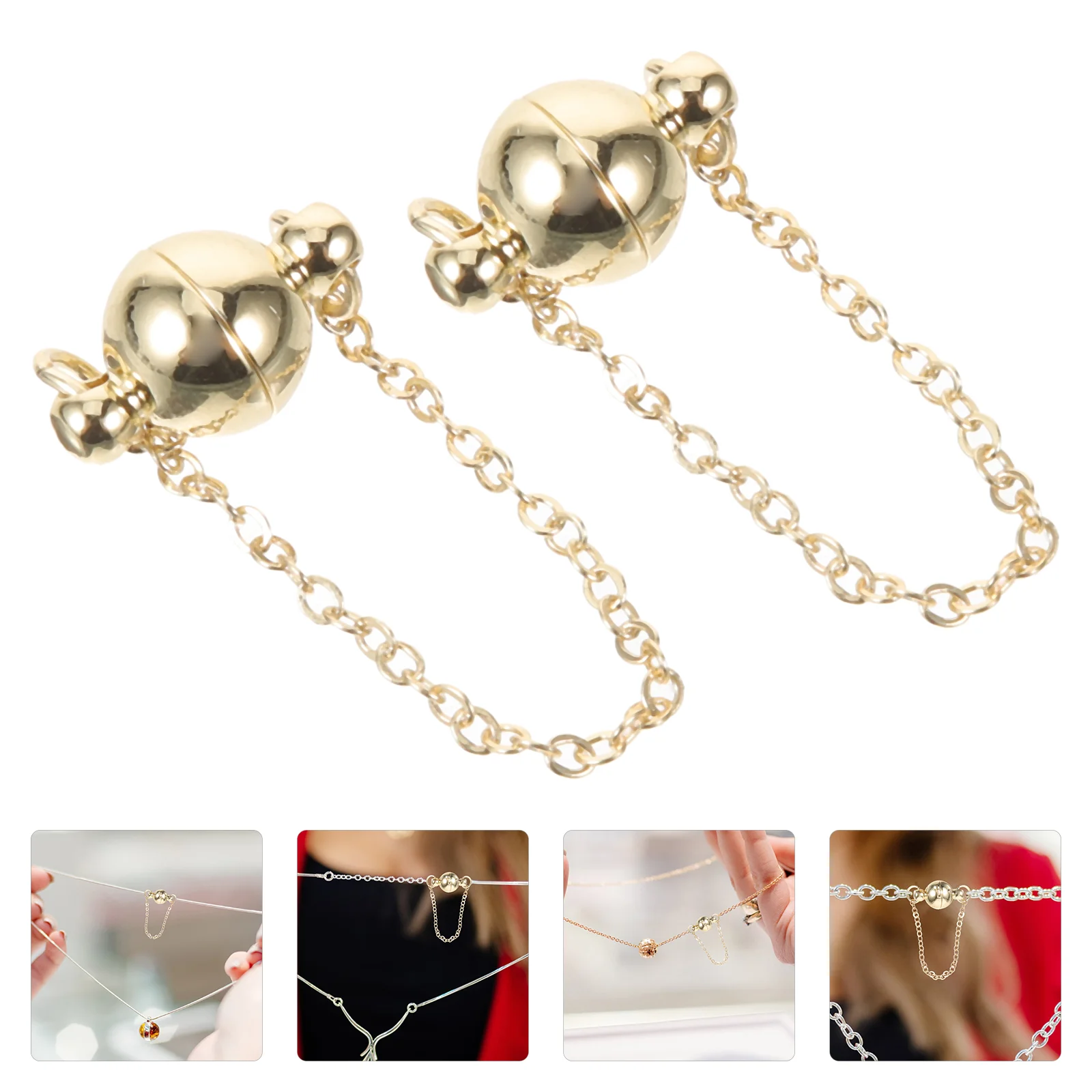 2 Pcs Necklace Clasp Jewelry Claspss Connector Accessories