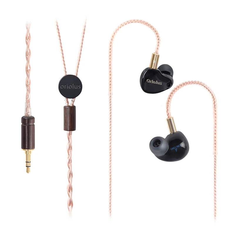 

Oriolus Black Oriolus 1DD+3BA Earphone Demark Sonion BA Driver+10mm custom Dynamic Driver HiFi IEM Earphone