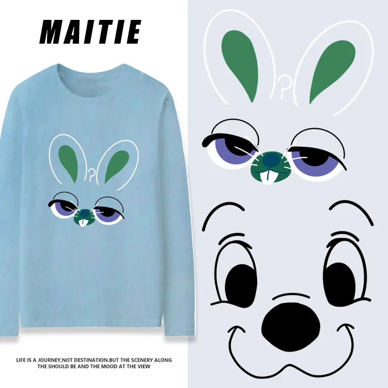 

Disney Cartoon Funny Expression T-shirt Women's Pure Cotton ins Fashion Brand Long Sleeve Autumn Versatile sisters Clothes