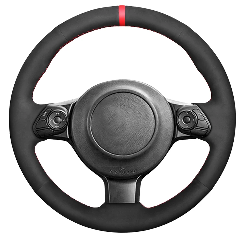 

Black Suede Hand-stitched Car Steering Wheel Cover For Toyota 86 2016-2019 Yaris 2016-2019 Subaru BRZ 2016-2019