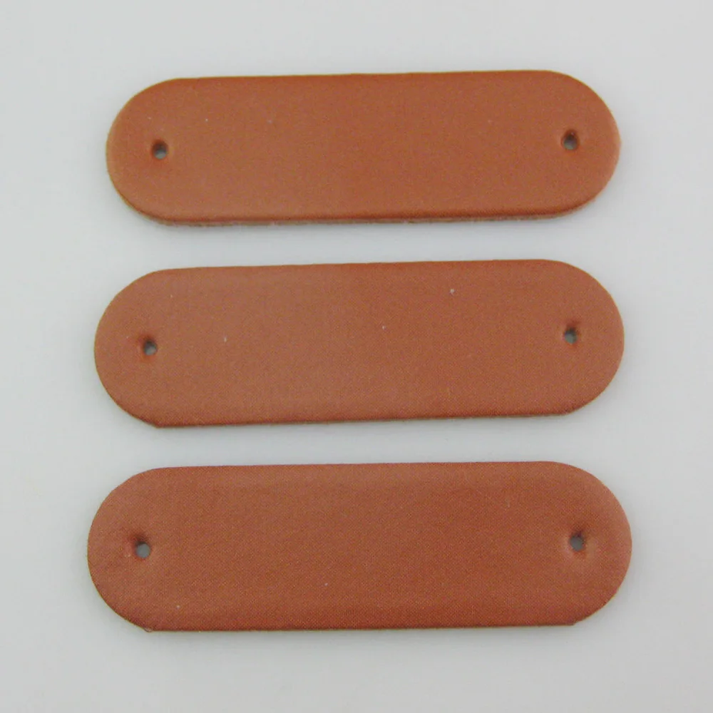 20 pezzi 15MM * 50MM etichette PU vuote ovali e rettangolari per cappelli per indumenti ornamento accessori per cucire fai da te - immagine 5