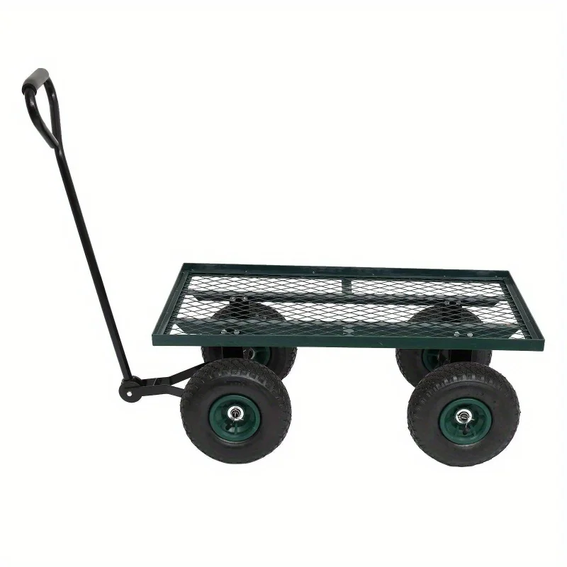 38" Garden Carts Yard Dump Wagon Cart Lawn Utility Cart Outdoor Heavy Duty Green