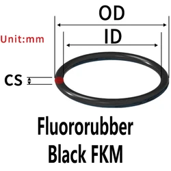 Enhanced Sealing O - Ring Gasket Set - Multi - Material and Color Variety - OD9.5xID6.5xCS1.5mm (FKM - Black)