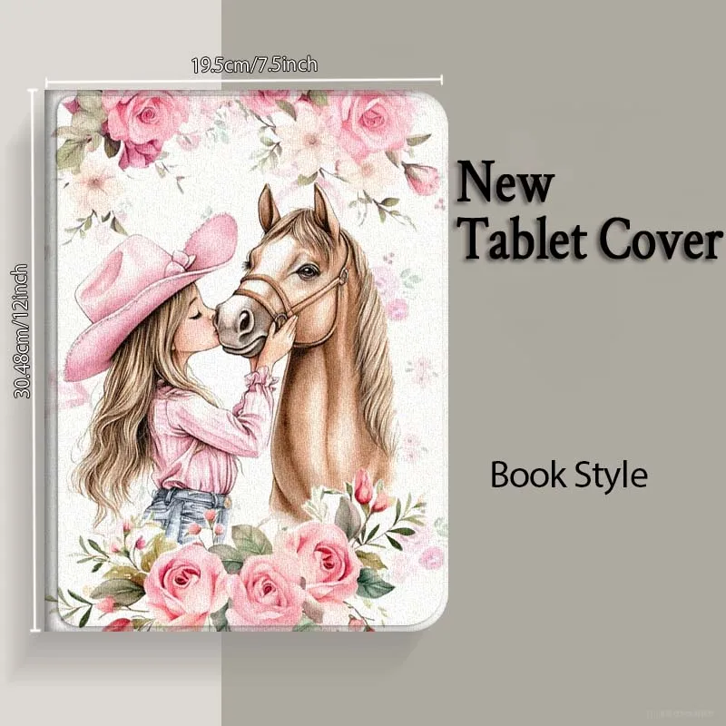 Cartoon Girl and Horse Tablet Case