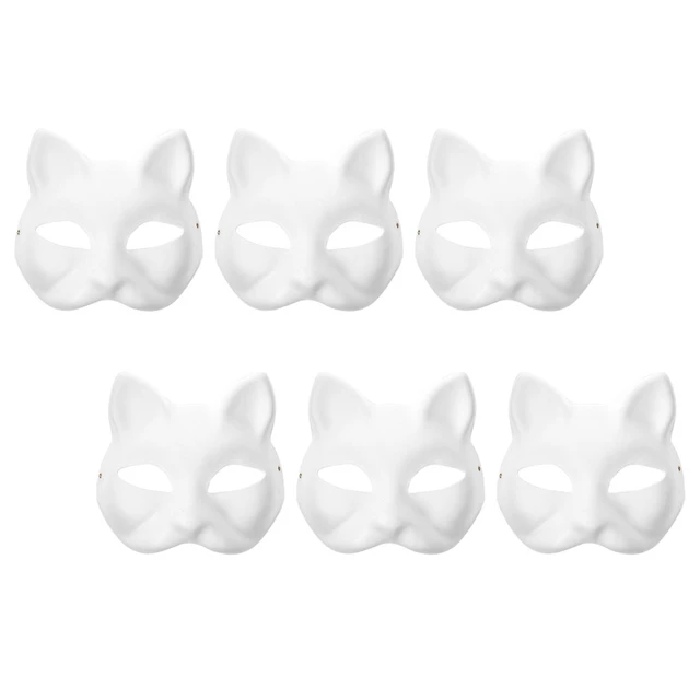 Masquerade Paper Blank White Mask Halloween Cosplay Cat Diy Hand Painted  Face Paintable Party Supplies - Masks & Eyewear - AliExpress