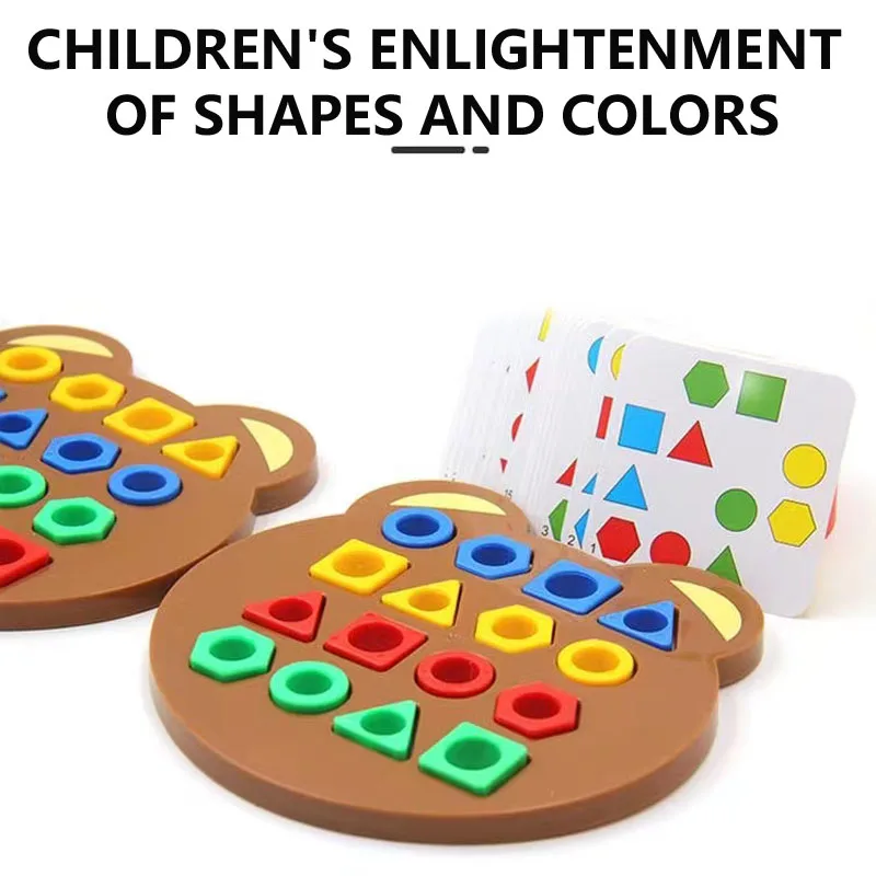 Montessori Baby Toy Geometric Shape 3D Puzzle Battle Game Toy Matching Children Learning Educational Interactive Toys for Kids