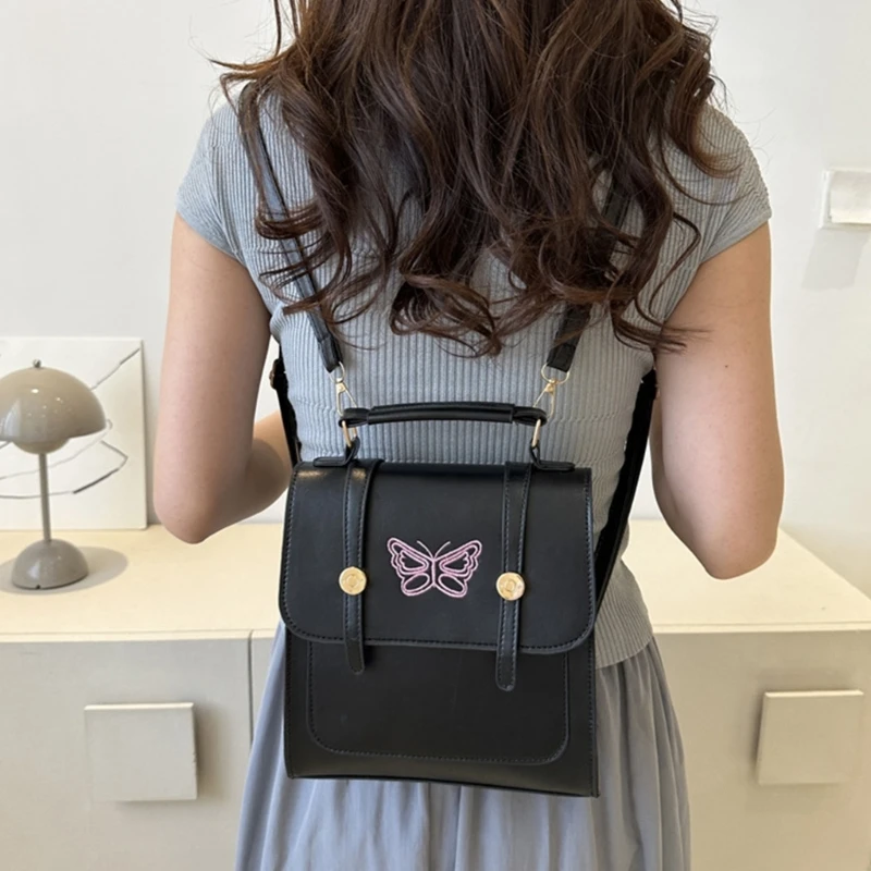 Travel Daypack Girls Backpack Embroidery ButterflyDesign Bookbags for Teen Girl Student Schoolbag Rucksack Pack Book Bag