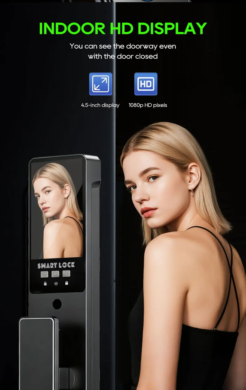 SANKESONG Tuya 3D Face Recognition Smart Lock with Security Camera Digital Electronic Intelligent Fingerprint Lock Dual Battery