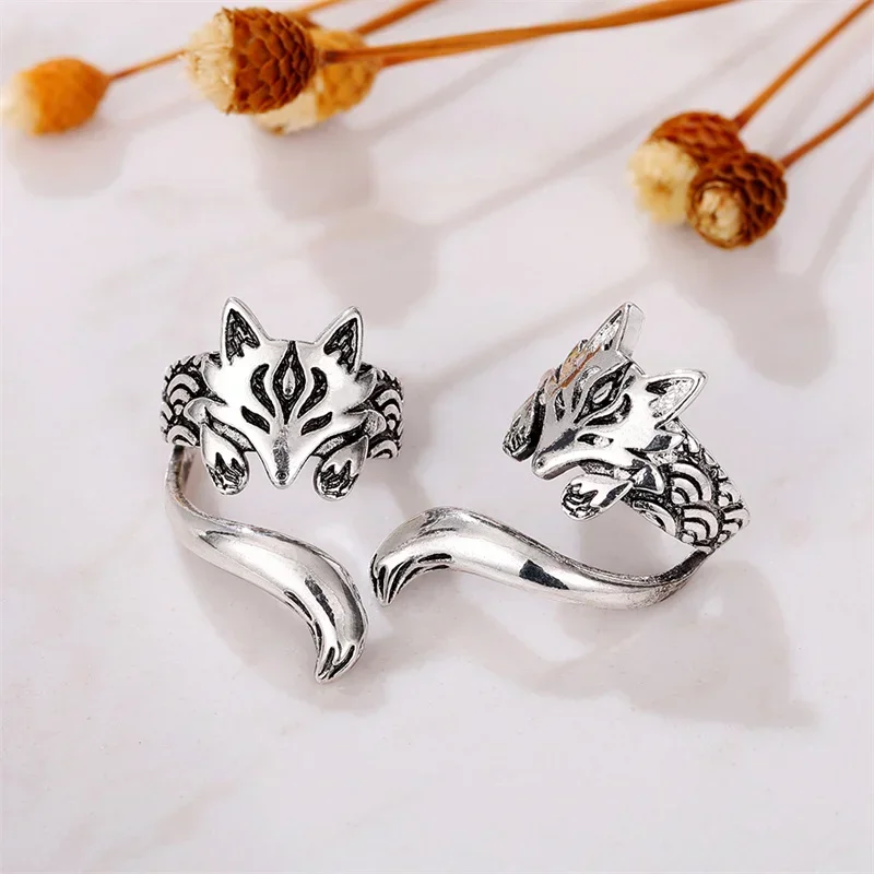 Fox Shape Clip Earrings for Women Antique Silver Color Ear Cuff