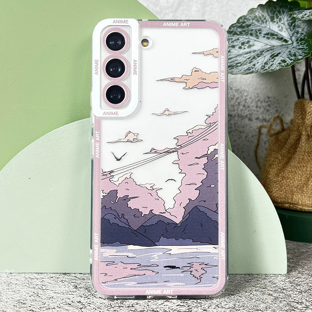 Case For Samsung Galaxy A13 A14 A22 A31 A32 A33 A50 A54 A52 A53 A72 A73 Soft Cover Anime Art Landscape- Sb5662e8130f24d1f924fcb5ebda747caZ