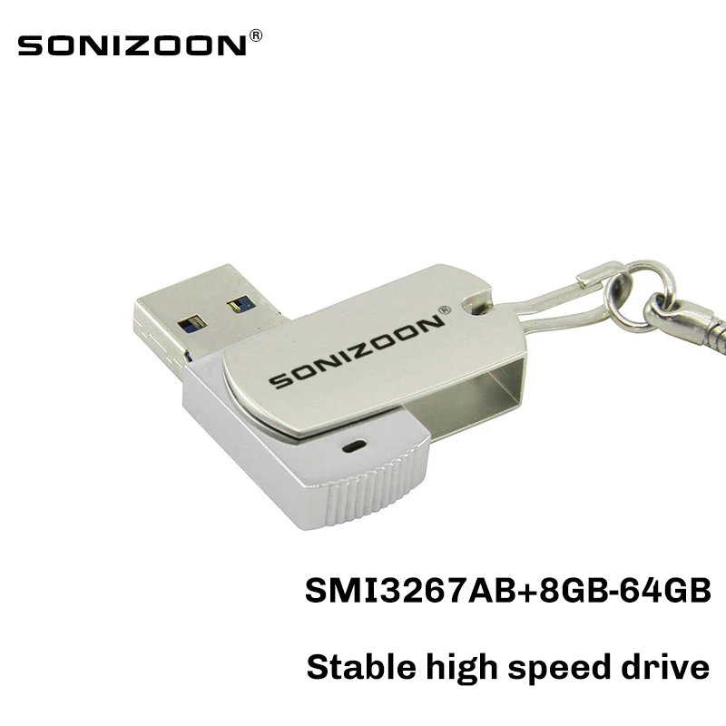 SONIZOON XEZUSB3.0005 회전 펜 드라이브 USB 플래시 드라이브 SMI3267AB/8GB 16GB 32GB 64GB, 안정적인 고속 메모리 astick