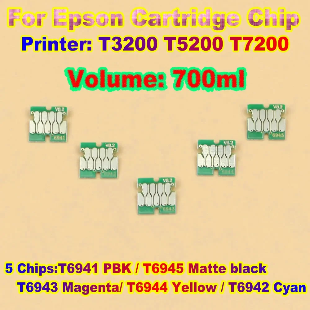 Chips cartridge chip for Epson T5200 T3200 Tank Chip Ink Cartridge T6941-T6945 T7200