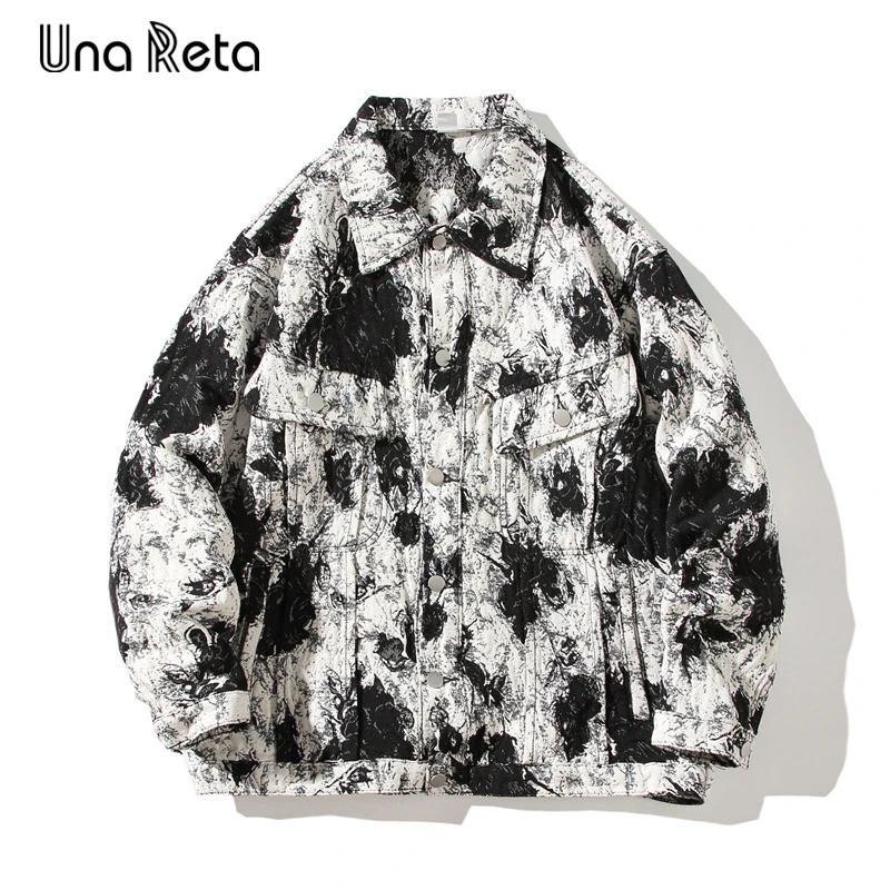 

Una Reta Jackets Men New Arrivals Single Breasted Hip Hop Tie-dye Printing Men's Coat Men Streetwear Fashion Casual Men's Jacket
