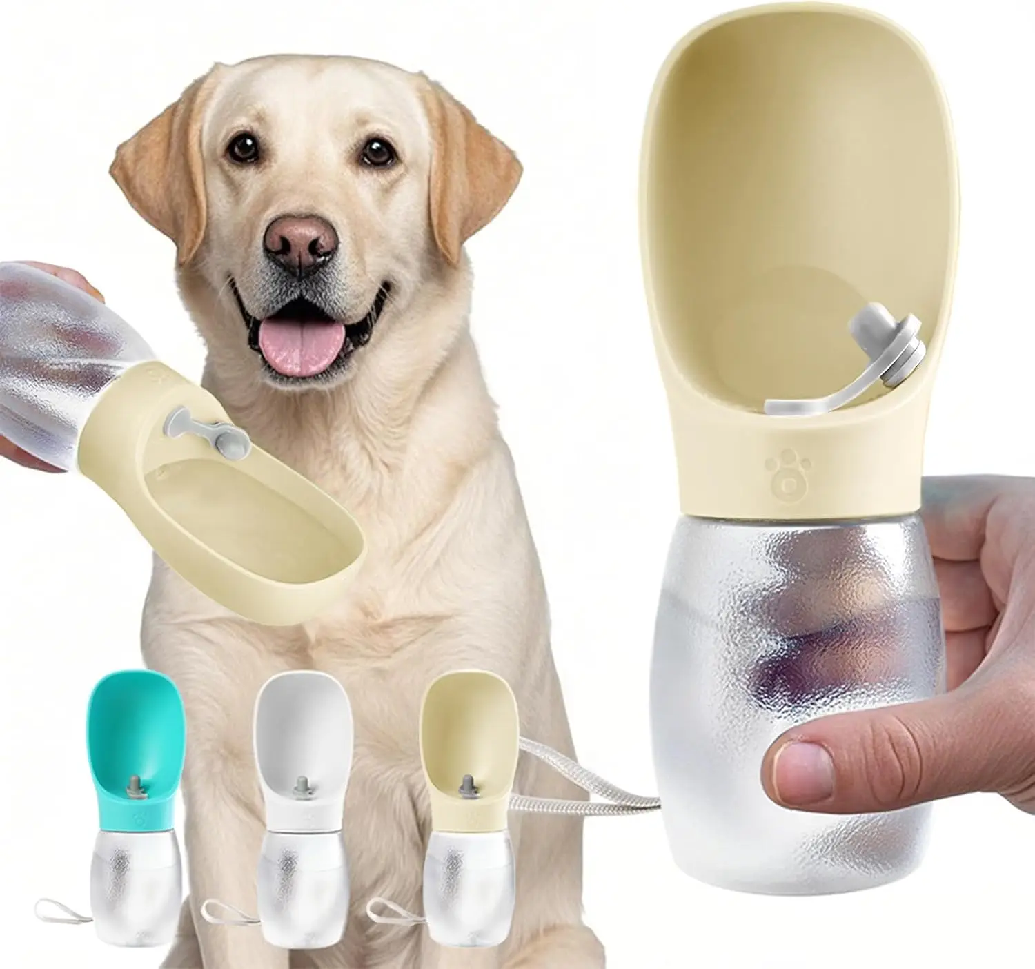 1Pcs Premium Portable Dog Water Bottle with Built-in Drinking Bowl – Leak-Proof Travel Solution for Puppies & Small Dogs 1Pcs Premium Portable Dog Water Bottle with Built-in Drinking Bowl – Leak-Proof Travel Solution for Puppies & Small Dogs