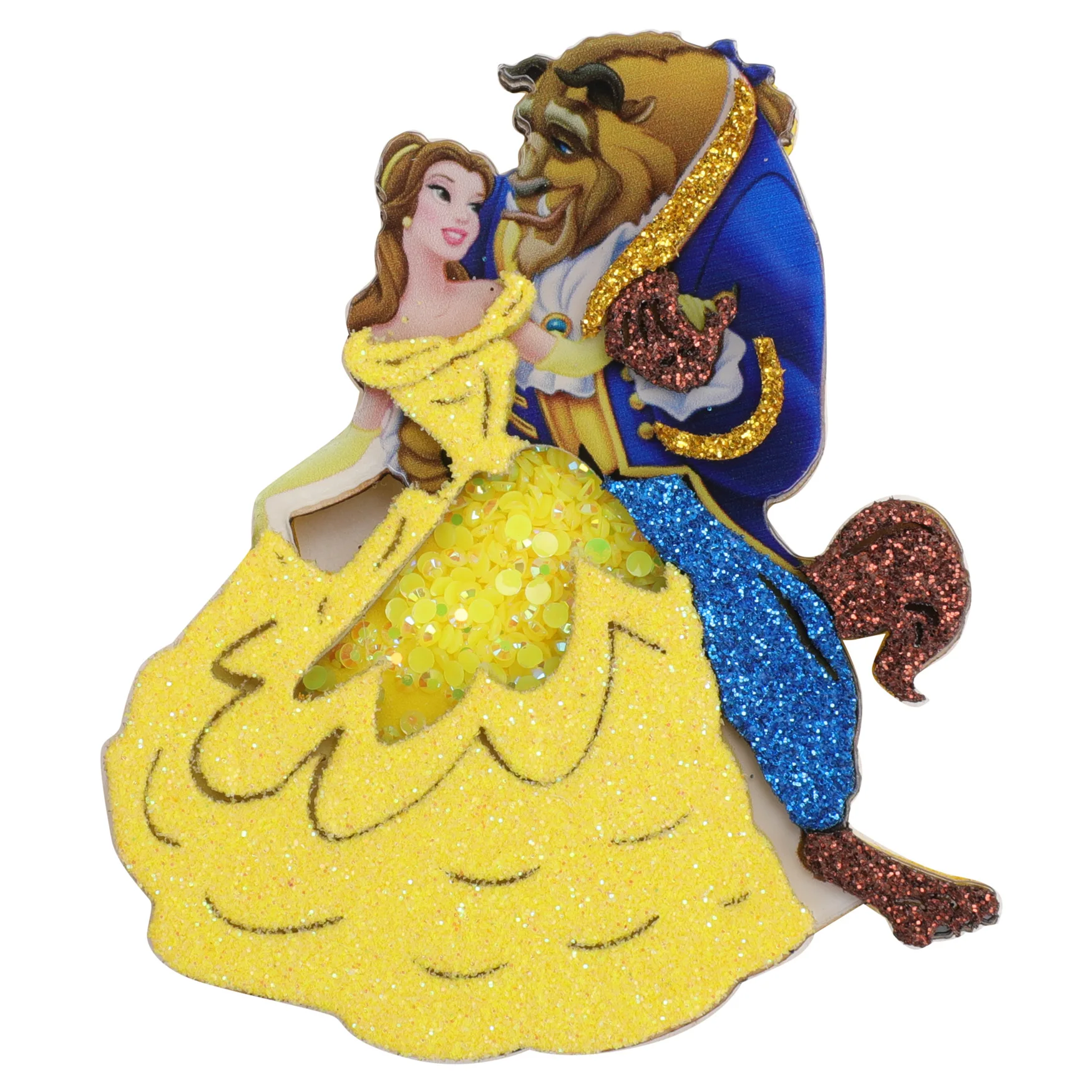 

5Pcs Cute Series Beauty and the Beast Pattern quicksand shaker resin cabochon DIY material accessories