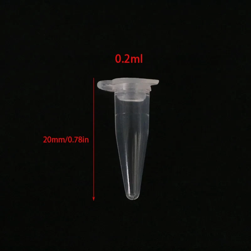 0.2ml Centrifuge Tube Test Tubes Transparent Plastic Tube Container Science Laboratory Test Accessories Lid ,100/500/1000Pc