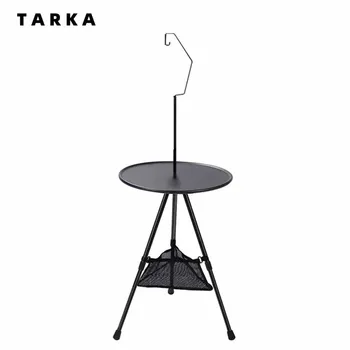 TARKA 캠핑 라운드 테이블, 경량 접이식 테이블, 야외 커피 식탁, 높이 조절 접이식 사무실 발코니 책상