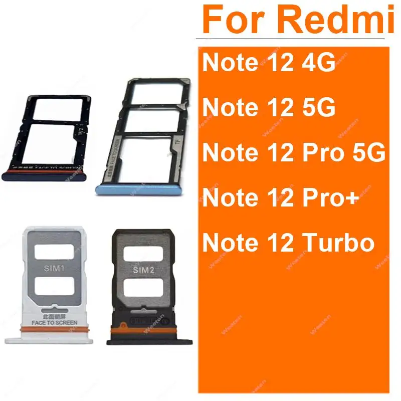 For Redmi Note 12 Pro 12 Pro Plus Turbo 4G 5G  Card Reader Holder SIM Card Slot  Sim Card Tray Replacement Parts