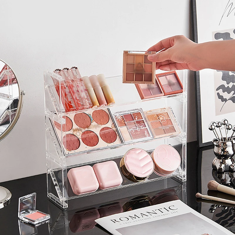 Acrylic 3-Layer Cosmetics Display and Storage Organizer